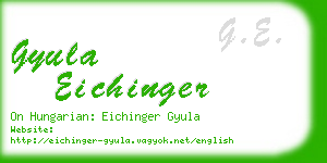 gyula eichinger business card